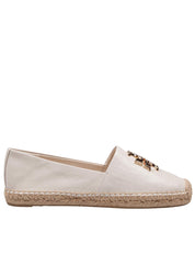 TORY BURCH ELEANOR ESPADRILLE IN LEATHER COLOR CREAM