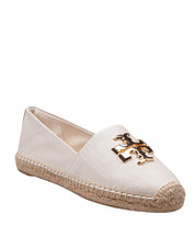 TORY BURCH ELEANOR ESPADRILLE IN LEATHER COLOR CREAM