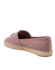 TORY BURCH ELEANOR ESPADRILLE IN LEATHER COLOR LIGHT MAUVE