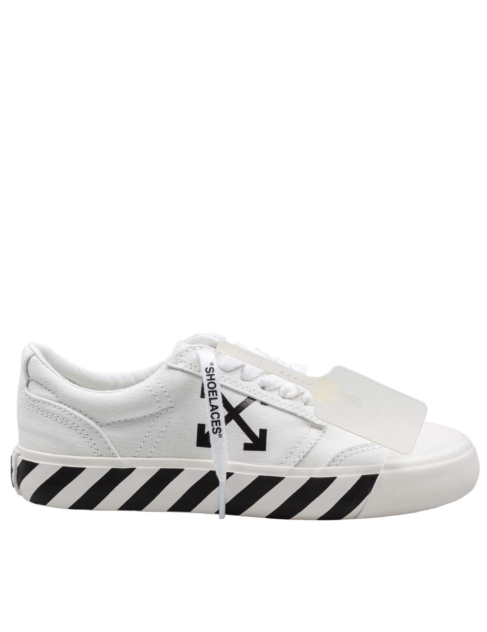 OFF-WHITE VULC FABRIC SNEAKERS, BLACK AND WHITE