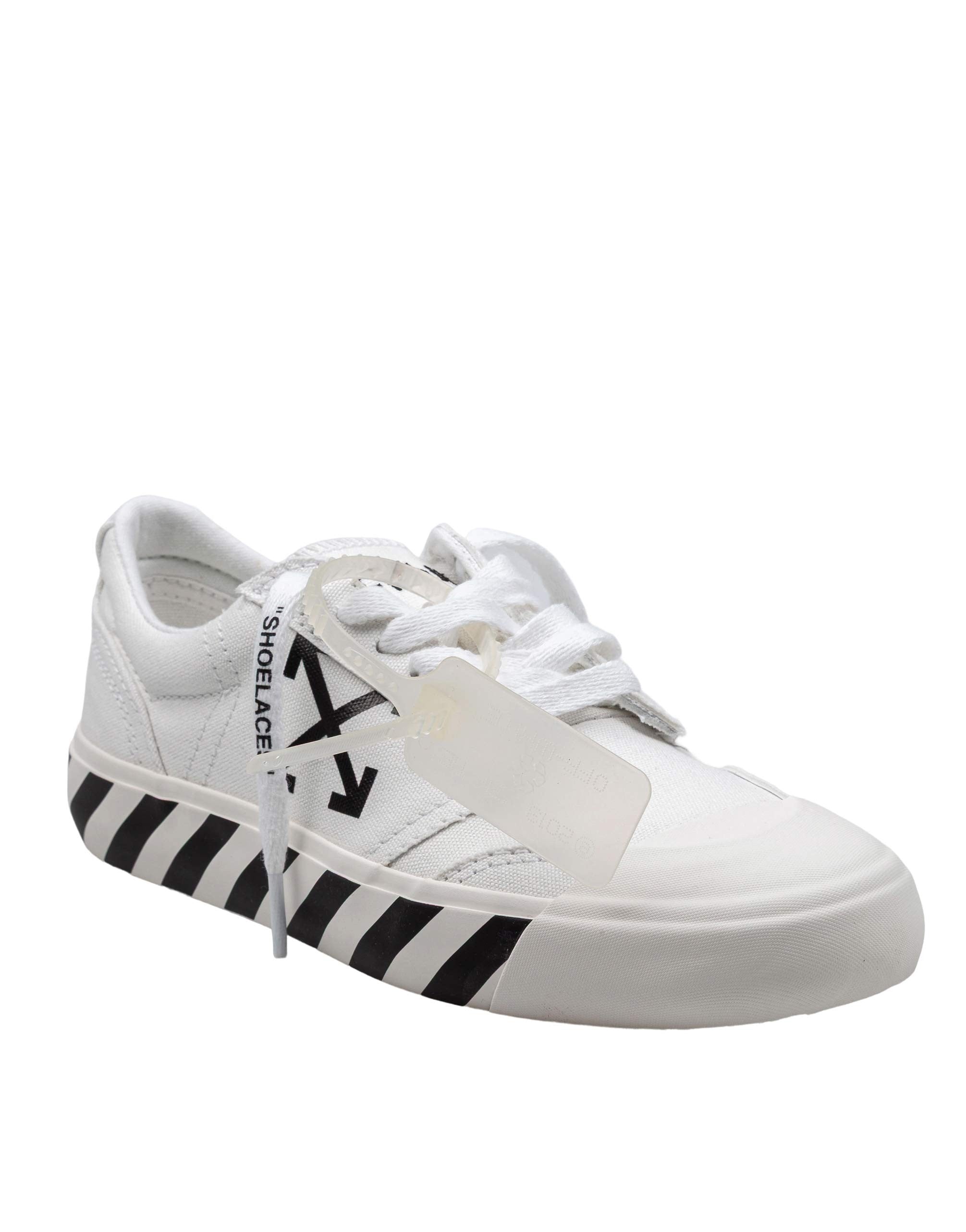 OFF-WHITE VULC FABRIC SNEAKERS, BLACK AND WHITE
