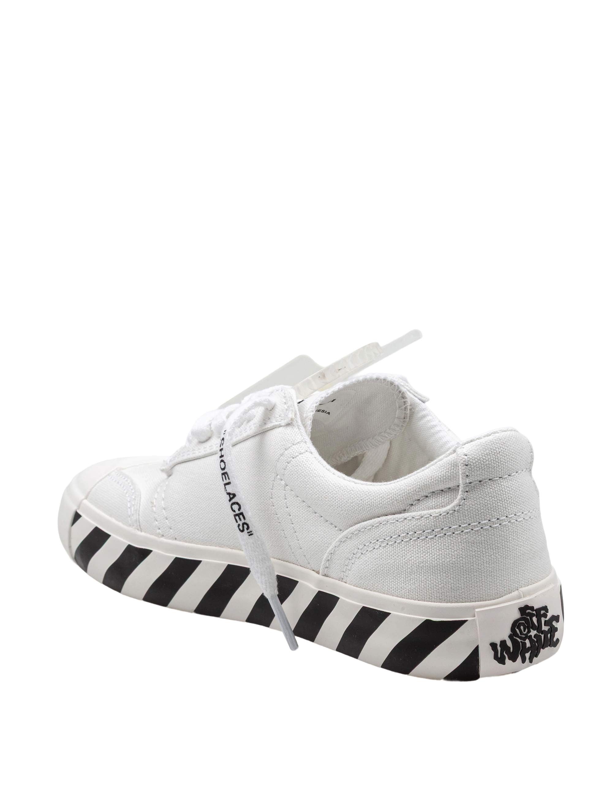OFF-WHITE VULC FABRIC SNEAKERS, BLACK AND WHITE