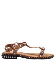 ASH STUDDED PODIUM SANDAL IN MOCHA SUEDE