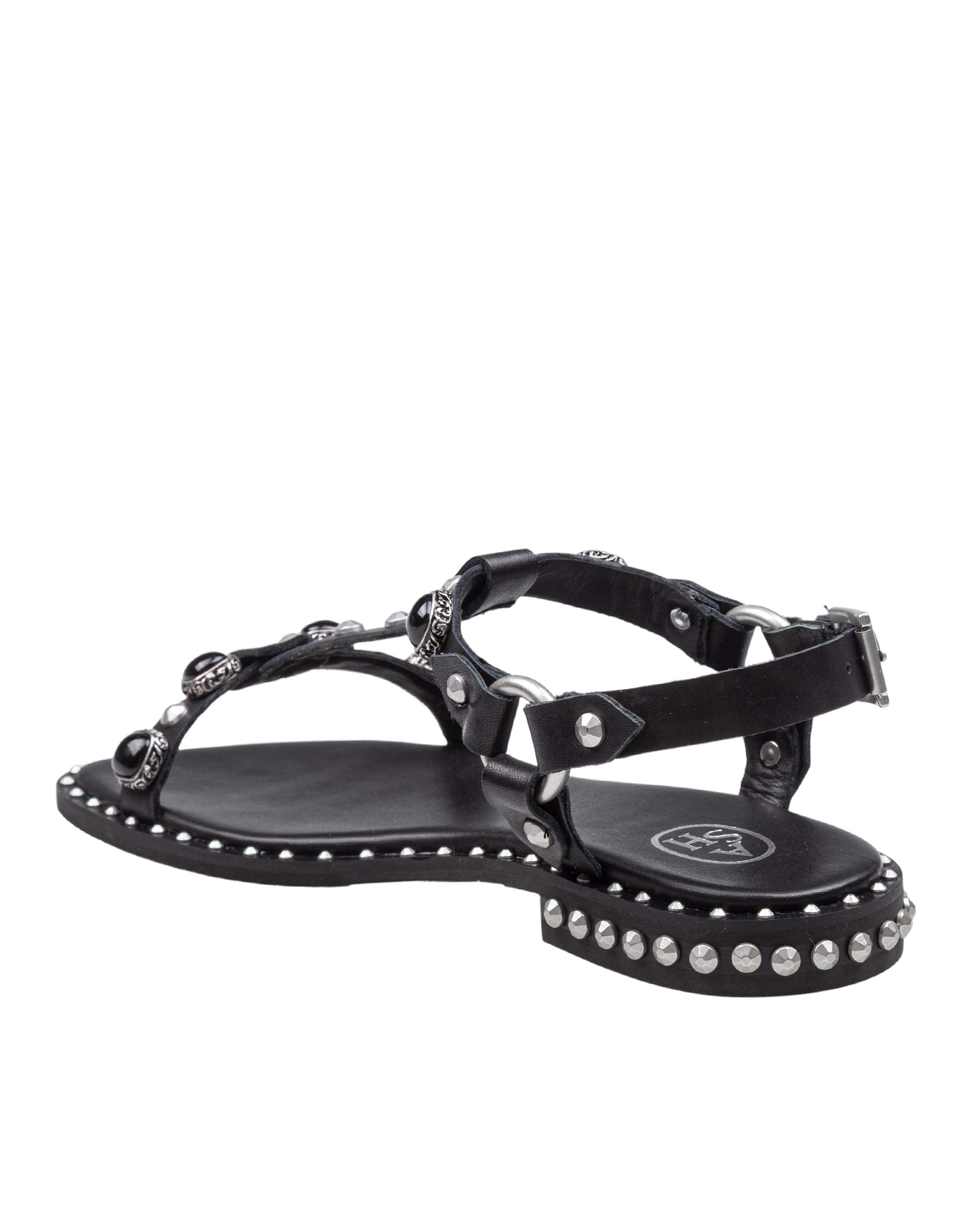 ASH SANDALO PODIUM CON BORCHIE APPLICATE IN PELLE COLORE NERO