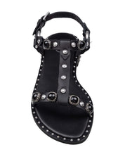 ASH SANDALO PODIUM CON BORCHIE APPLICATE IN PELLE COLORE NERO