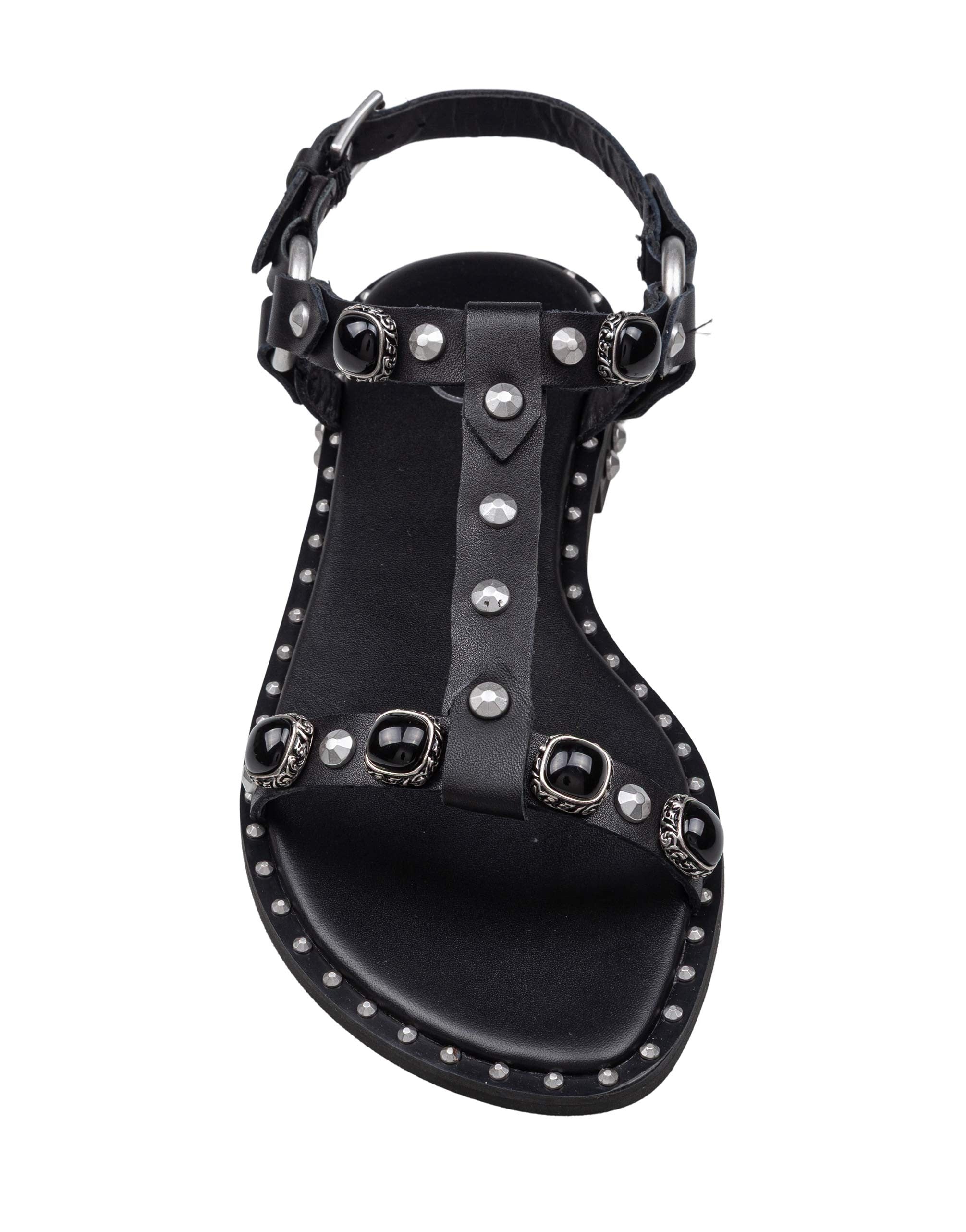 ASH SANDALO PODIUM CON BORCHIE APPLICATE IN PELLE COLORE NERO