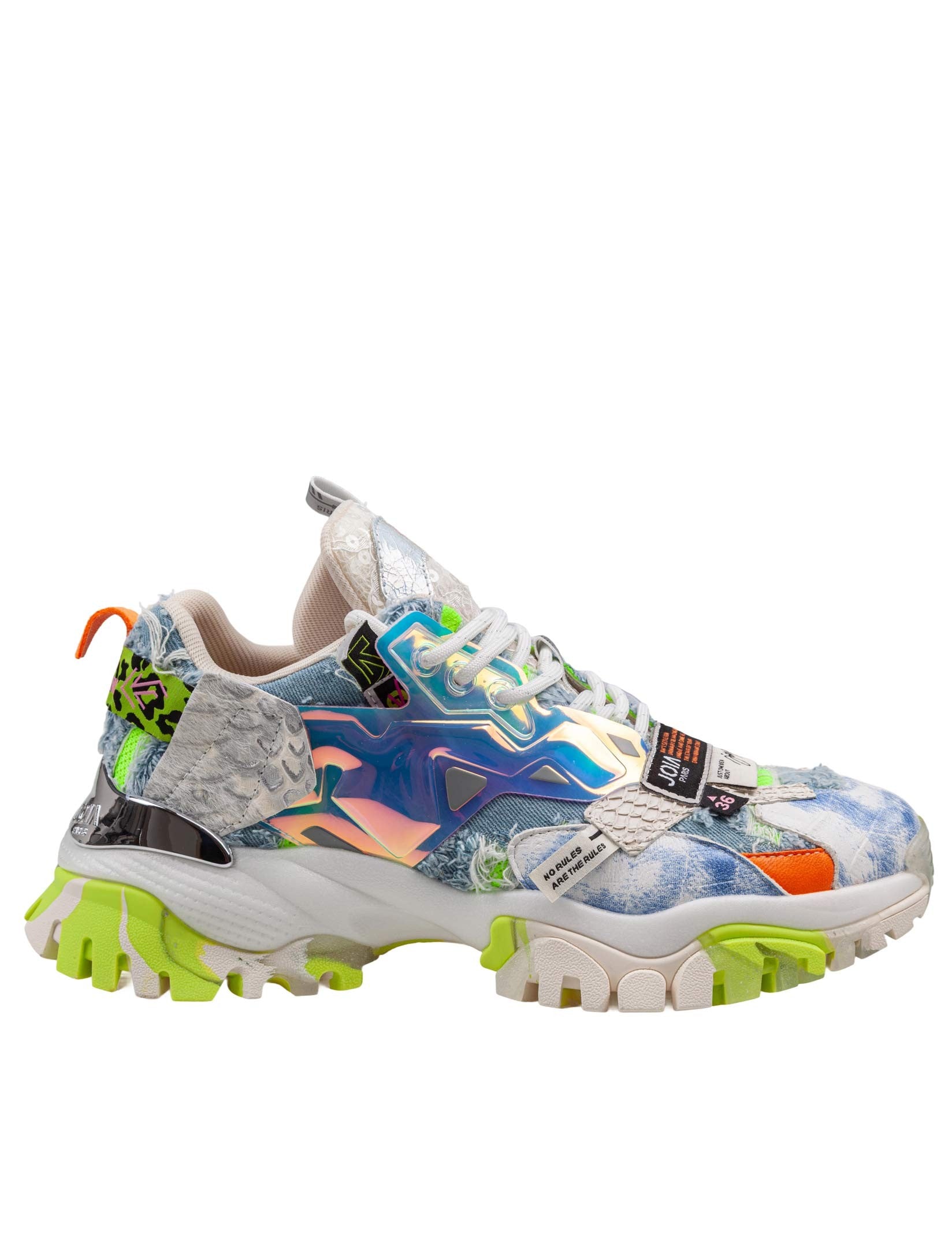 JOIA MULTICOLOR MIXED-MATERIAL SNEAKERS 2601 W030