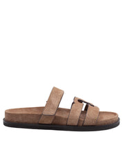 TORY BURCH INES SPORT SLIDE IN SAND SUEDE