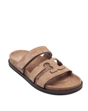 TORY BURCH INES SPORT SLIDE IN SAND SUEDE