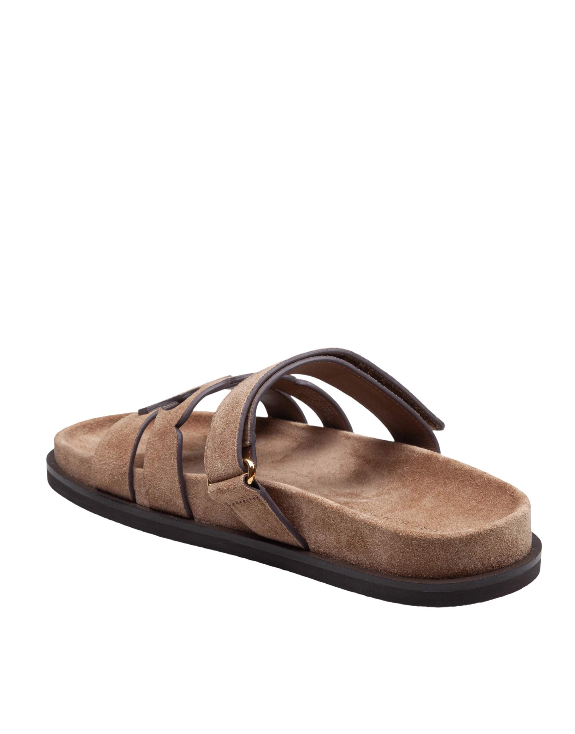 TORY BURCH INES SPORT SLIDE IN SAND SUEDE
