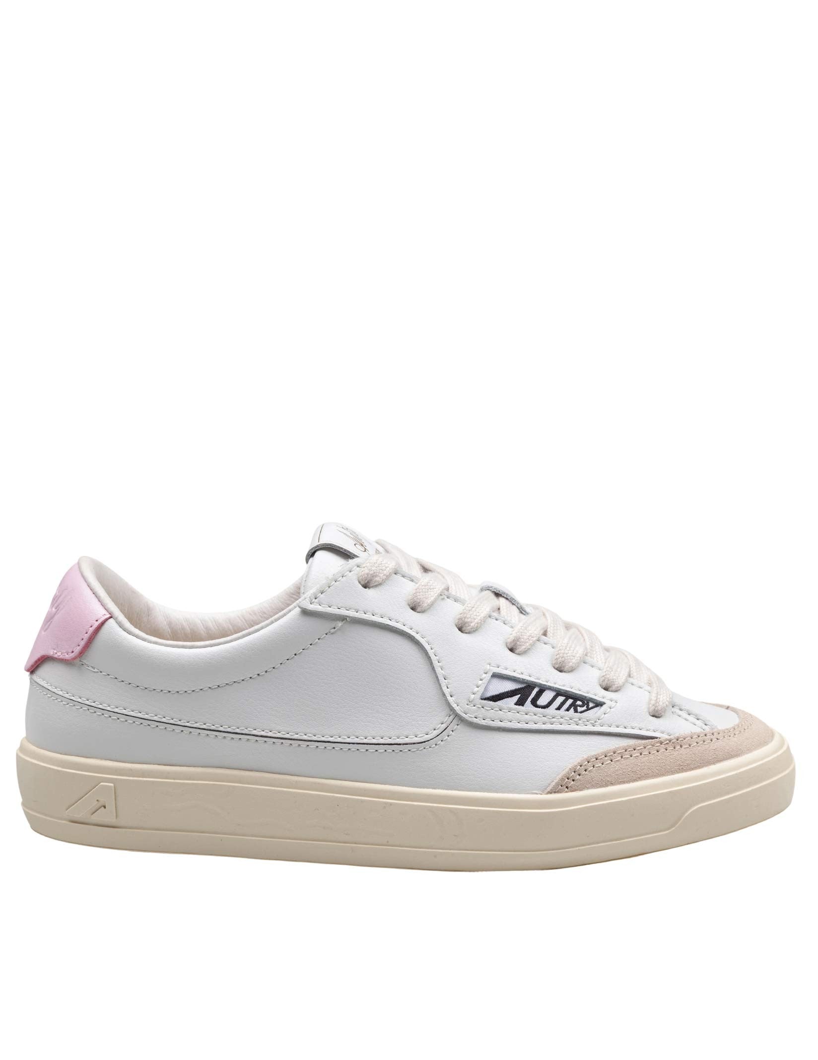 AUTRY SNEAKERS WINDSCAPE IN PELLE COLORE BIANCO E ROSA