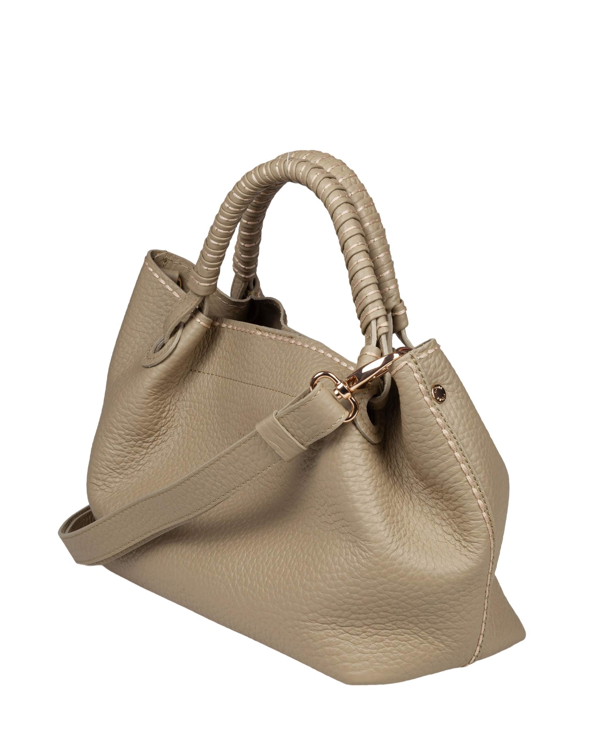 VISONA' MIA LEATHER HANDBAG, GREEN