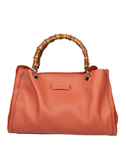 VISONA' SHOPPING POSILLIPO IN PELLE COLORE ARANCIO
