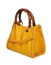 VISONA' BORSA A MANO POSILLIPO IN PELLE COLORE GIALLO