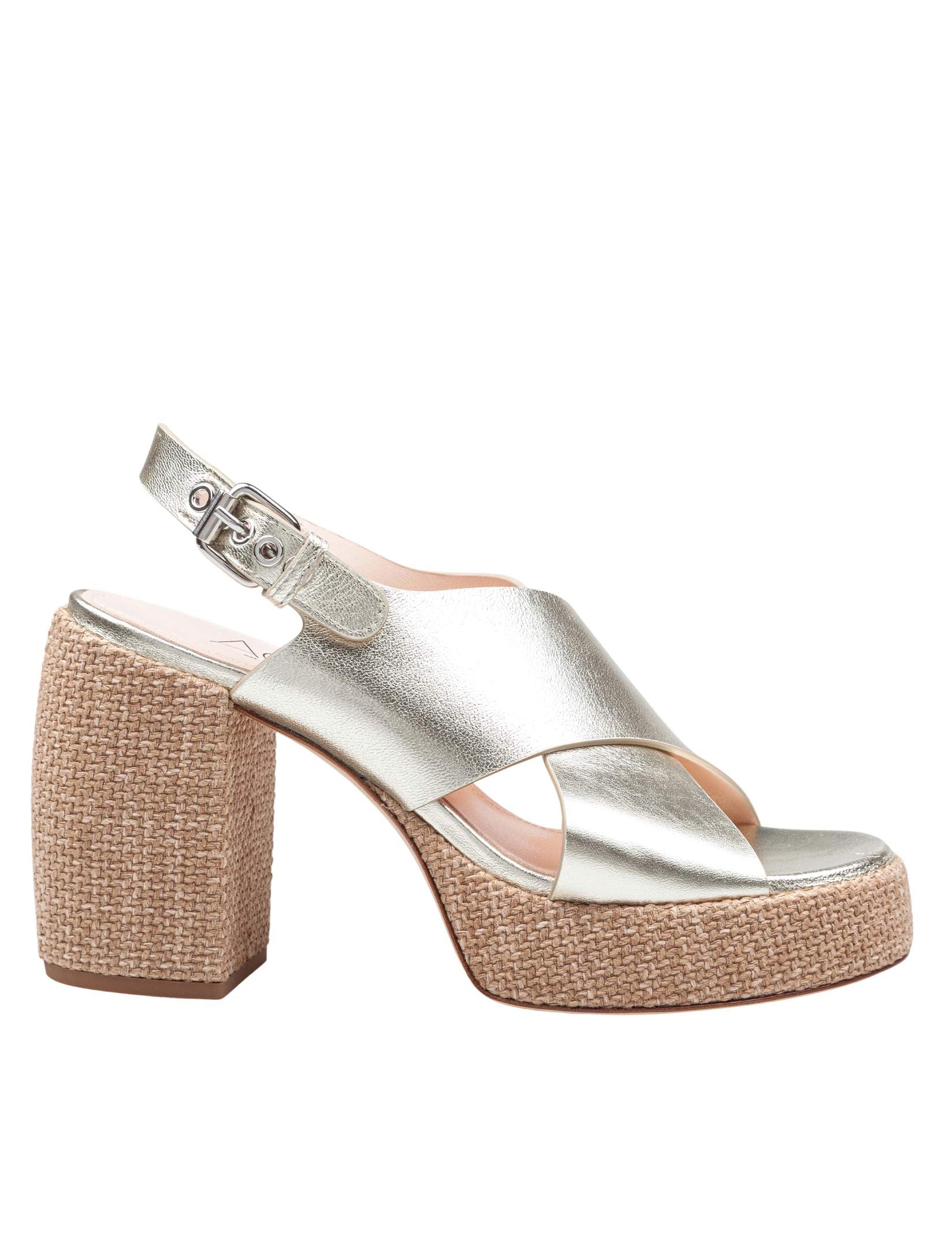 AGL CLIO PLATINUM LEATHER SANDAL