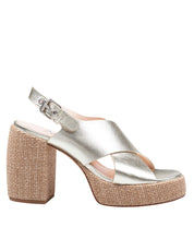 AGL CLIO PLATINUM LEATHER SANDAL