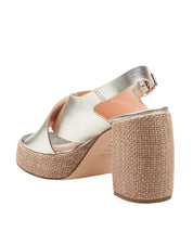 AGL CLIO PLATINUM LEATHER SANDAL