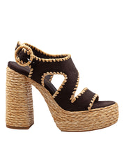 PALOMA BARCELO' SANDALO WANDA IN CAMOSCIO COLORE MARRONE