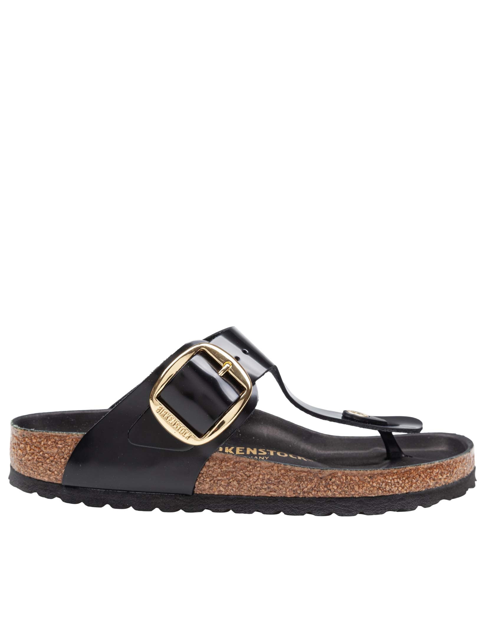 BIRKENSTOCK INFRADITO BIG BUCKLE IN PELLE COLORE NERO