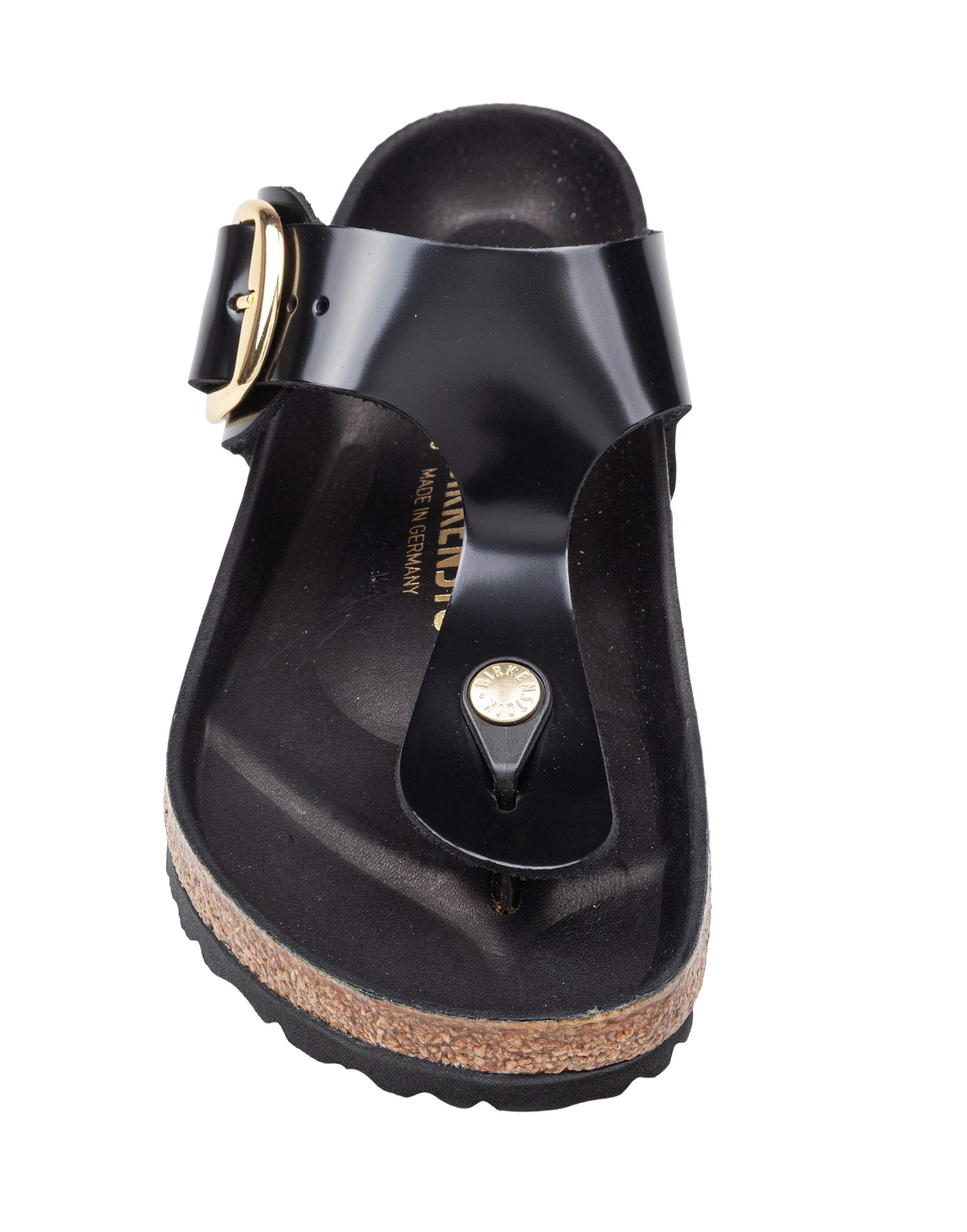 BIRKENSTOCK INFRADITO BIG BUCKLE IN PELLE COLORE NERO