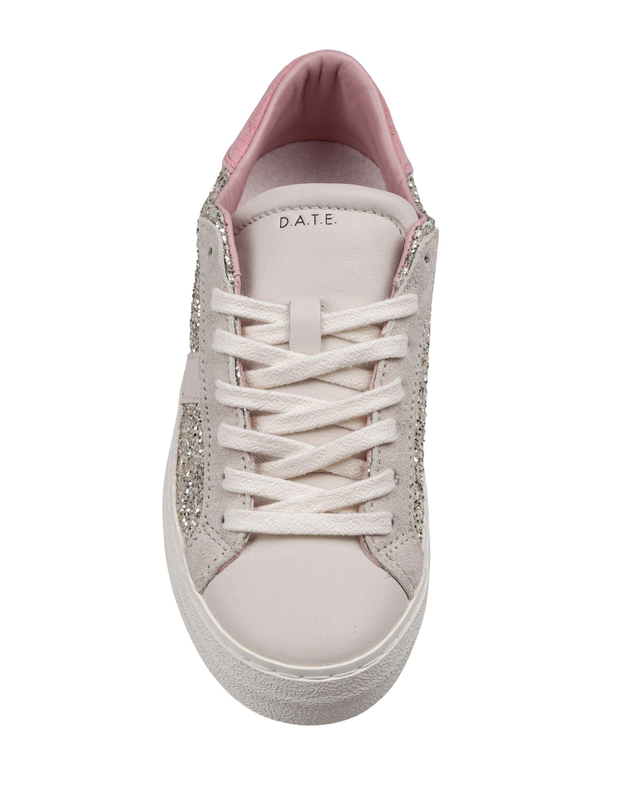 D.A.T.E. PLATINUM GLITTER HILL LOW SNEAKERS