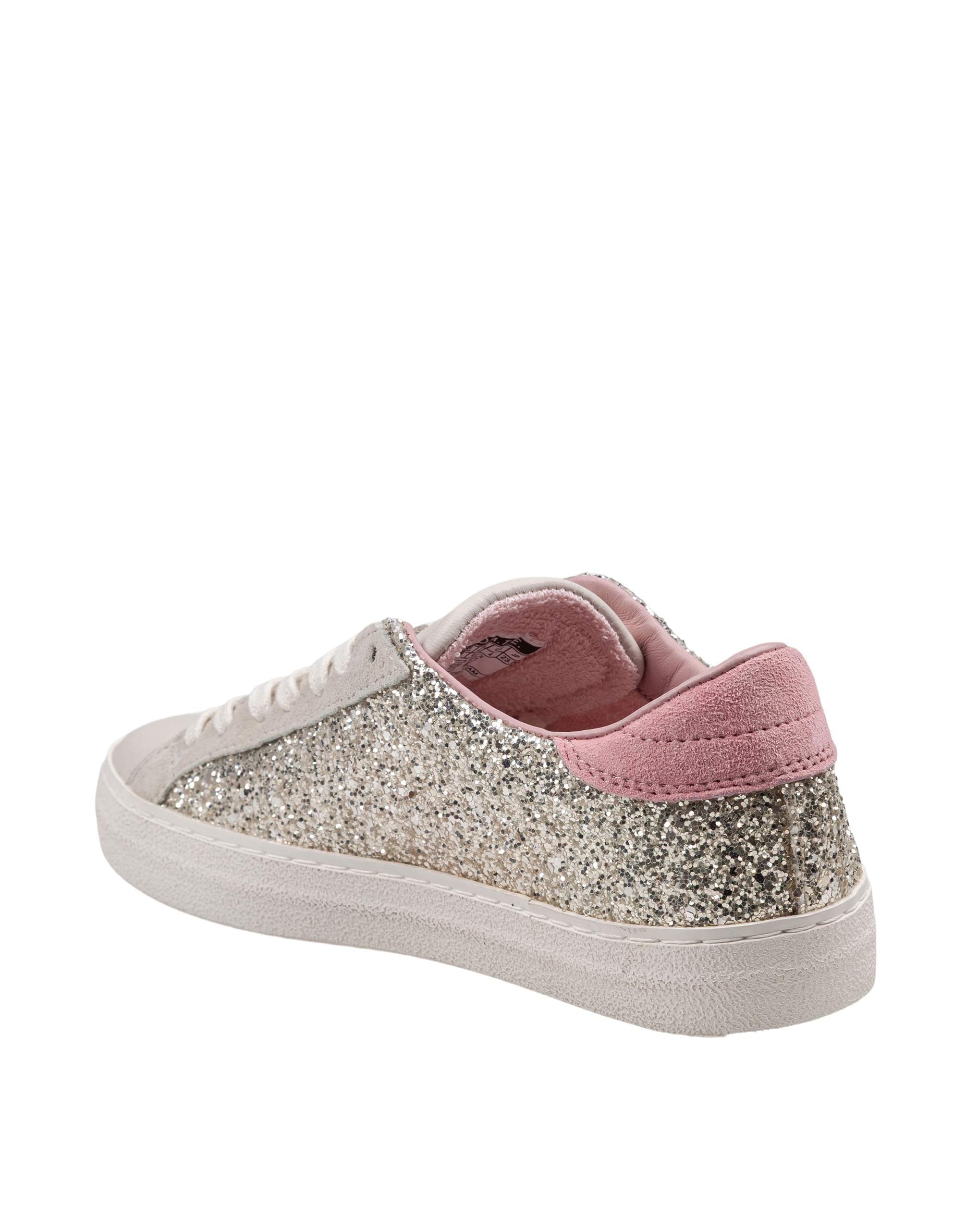 D.A.T.E. PLATINUM GLITTER HILL LOW SNEAKERS