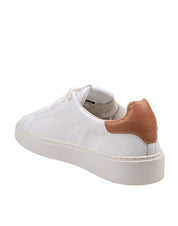 D.A.T.E. LEVANTE LEATHER SNEAKERS IN WHITE AND TAN