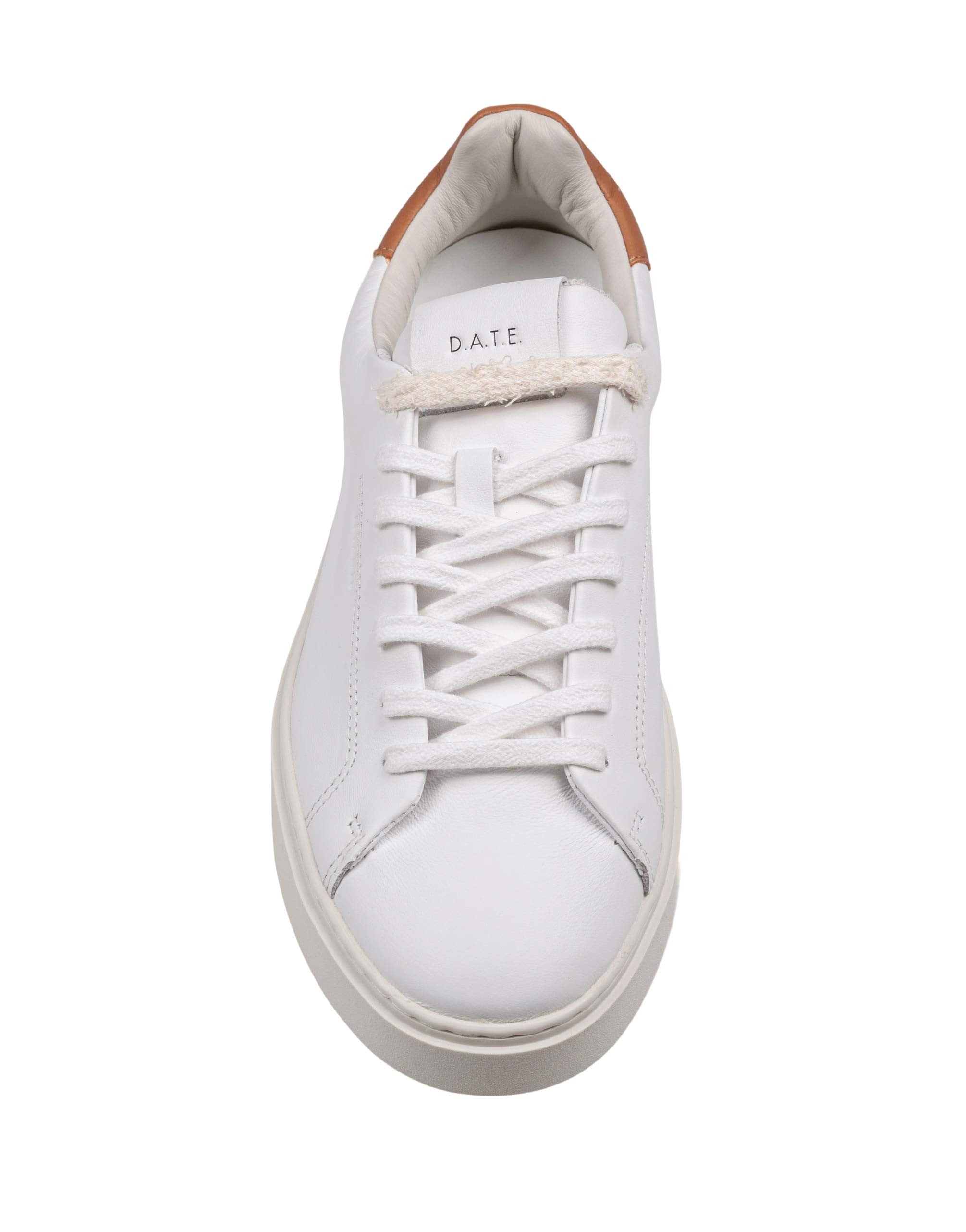 D.A.T.E. LEVANTE LEATHER SNEAKERS IN WHITE AND TAN