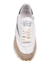D.A.T.E. Athlete Sneakers in Nylon and Suede, White and Green