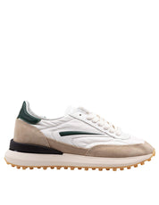 D.A.T.E. Athlete Sneakers in Nylon and Suede, White and Green