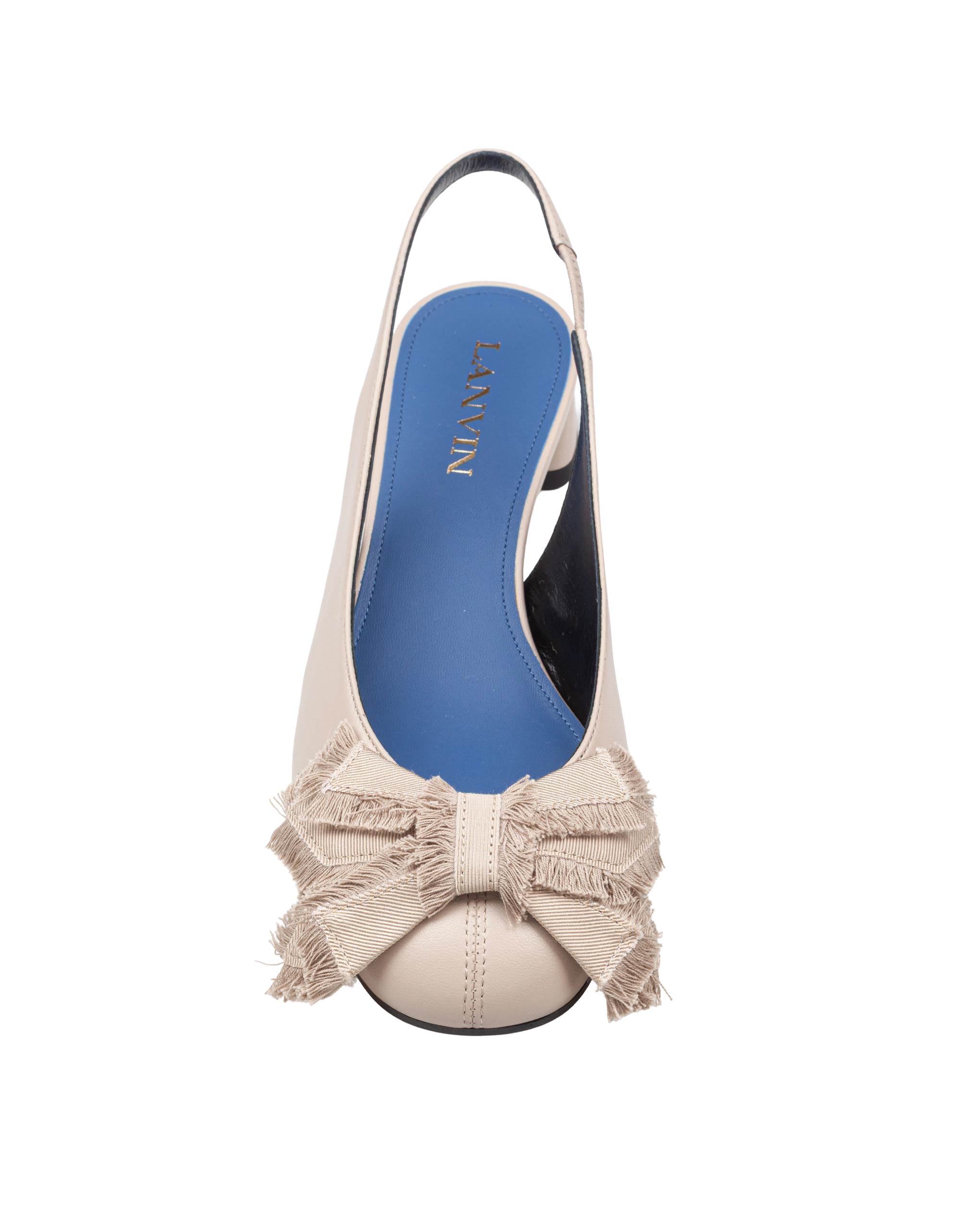LANVIN SLINGBACK BOW SMALL HEEL SABBIA CON APPLICAZIONI