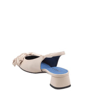 LANVIN SLINGBACK BOW SMALL HEEL SABBIA CON APPLICAZIONI