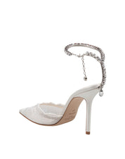 JIMMY CHOO SLINGBACK SAEDA 100 IN PIZZO COLORE AVORIO