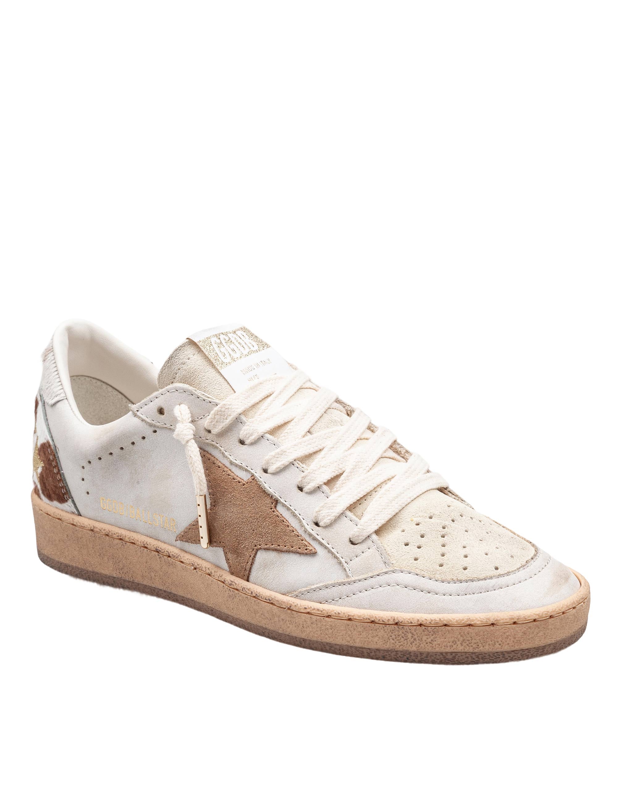 GOLDEN GOOSE SNEAKERS BALLSTAR CON TALLONE IN CAVALLINO