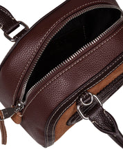 DIESEL 1DR DOME MINI CROSSBODY BAG IN CUOIO