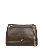 TORY BURCH BORSA A SPALLA CHARLIE QUILTED IN PELLE VERDE