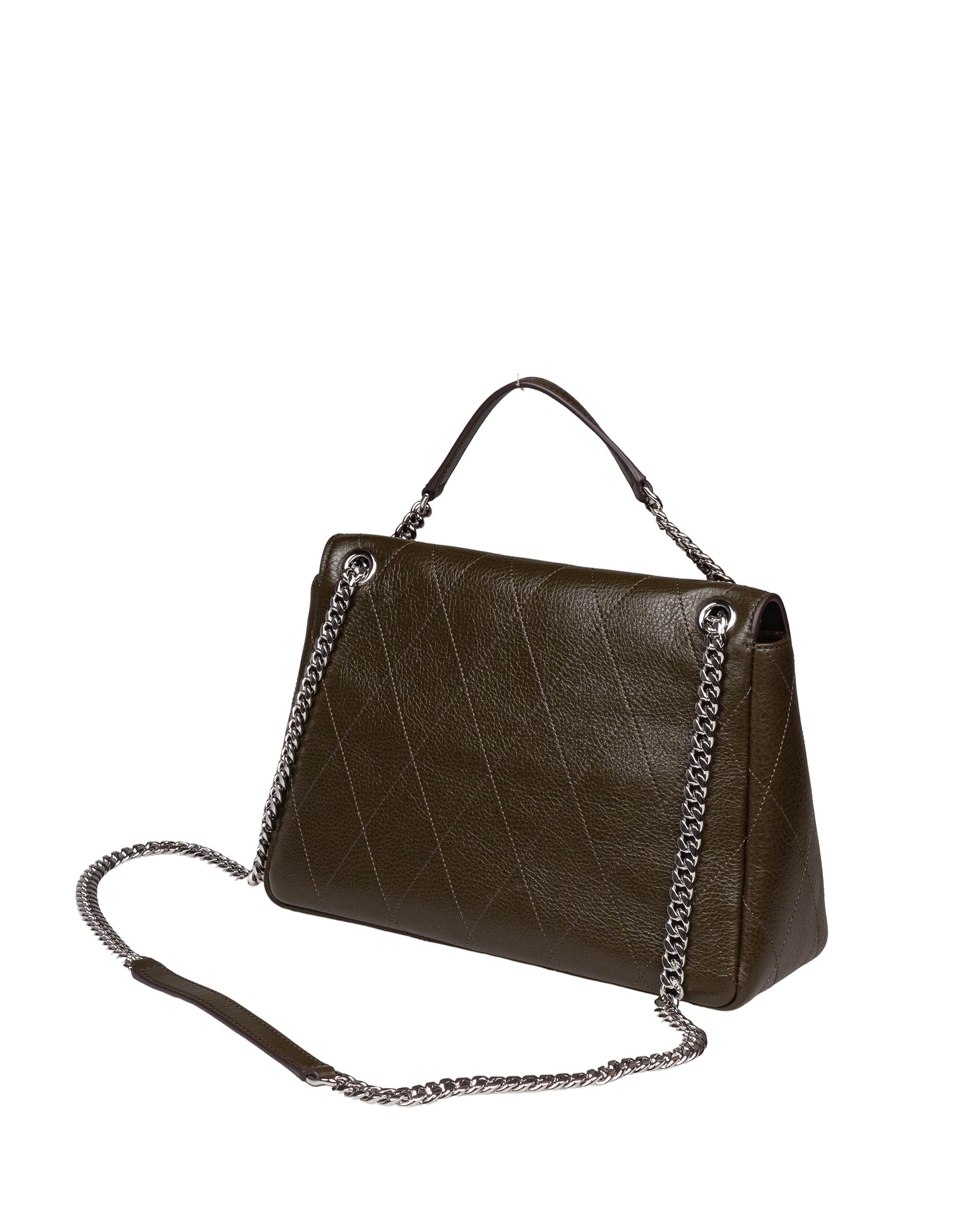 TORY BURCH BORSA A SPALLA CHARLIE QUILTED IN PELLE VERDE