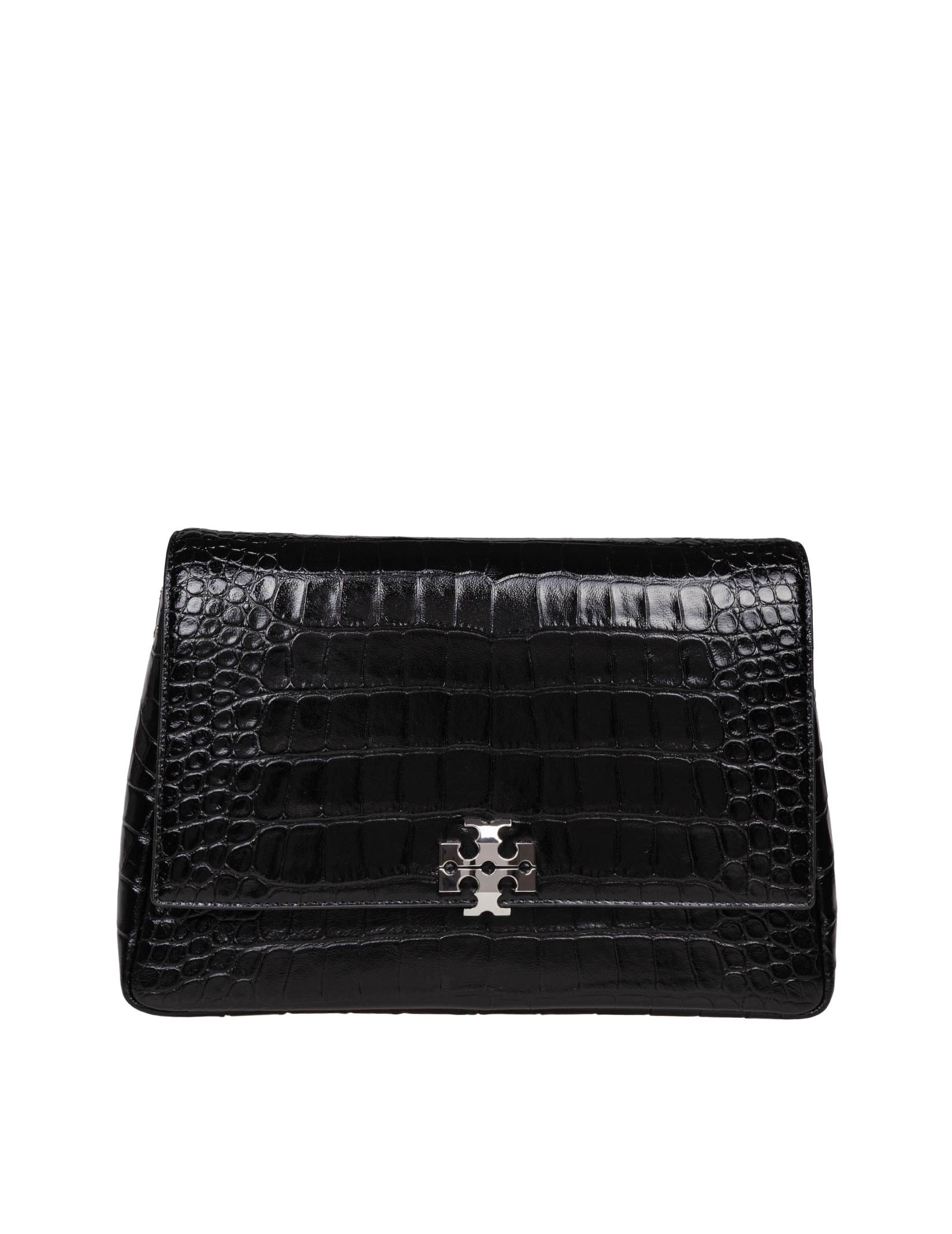 TORY BURCH CHARLIE EMBOSSED CROC PRINT SHOULDER BAG