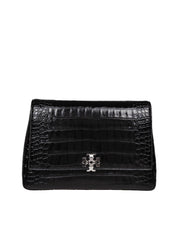 TORY BURCH CHARLIE EMBOSSED CROC PRINT SHOULDER BAG