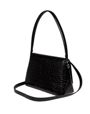 TORY BURCH CHARLIE EMBOSSED CROC PRINT SHOULDER BAG
