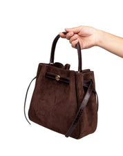 TORY BURCH BORSA SECCHIELLO ROMY SUEDE COCOA