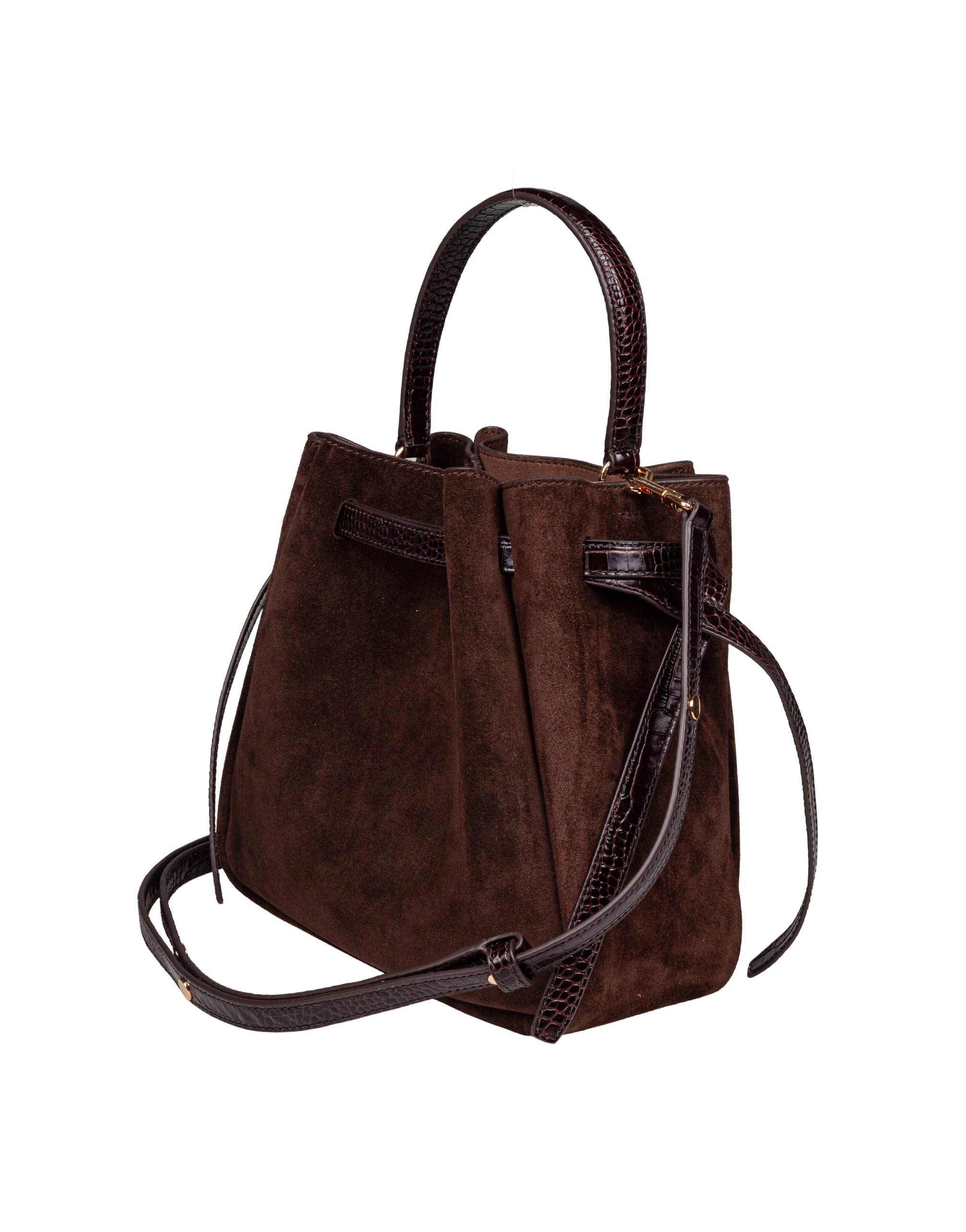 TORY BURCH BORSA SECCHIELLO ROMY SUEDE COCOA