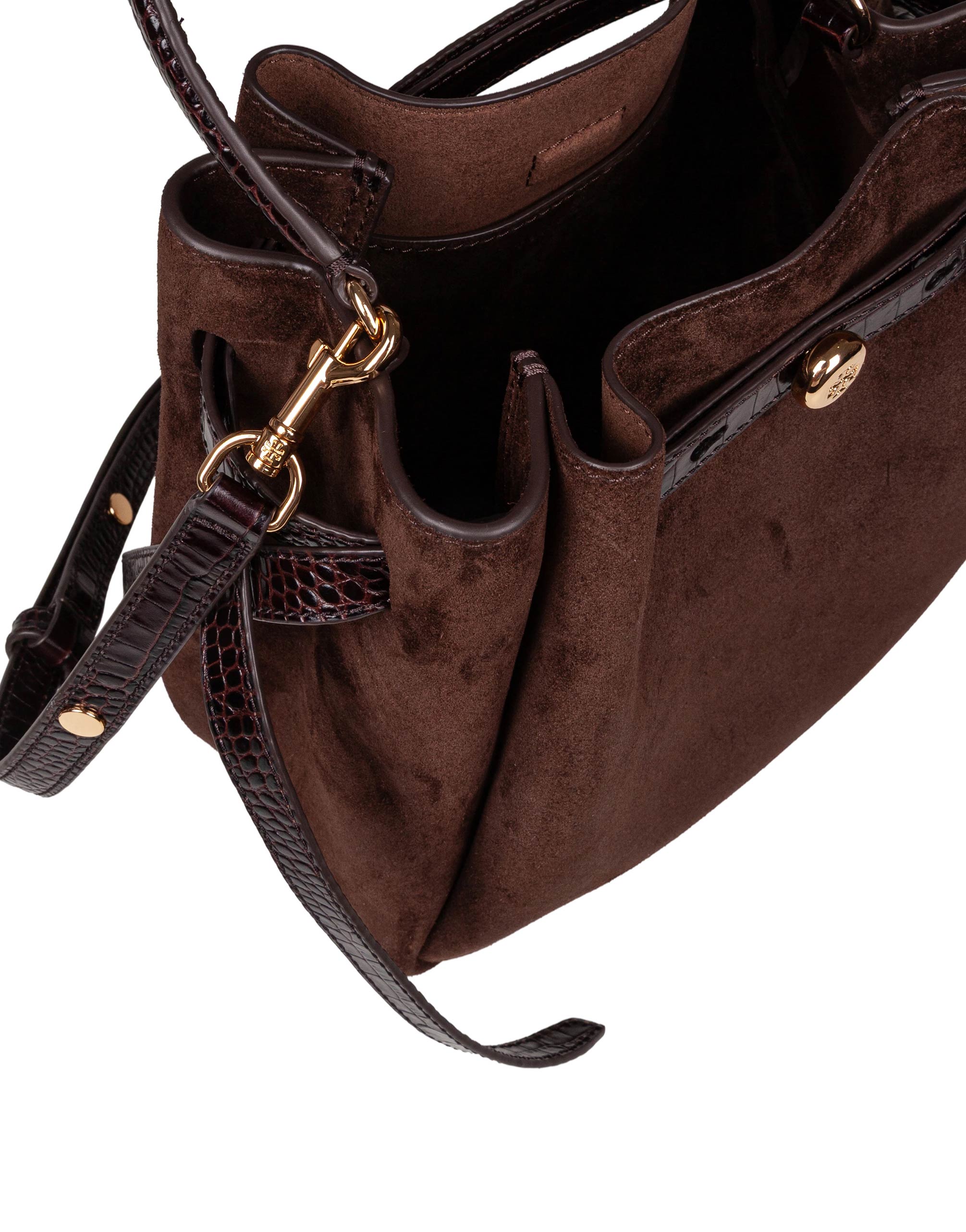 TORY BURCH BORSA SECCHIELLO ROMY SUEDE COCOA