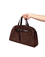 TORY BURCH ROMY SUEDE BAULETTO IN SUEDE  COCOA