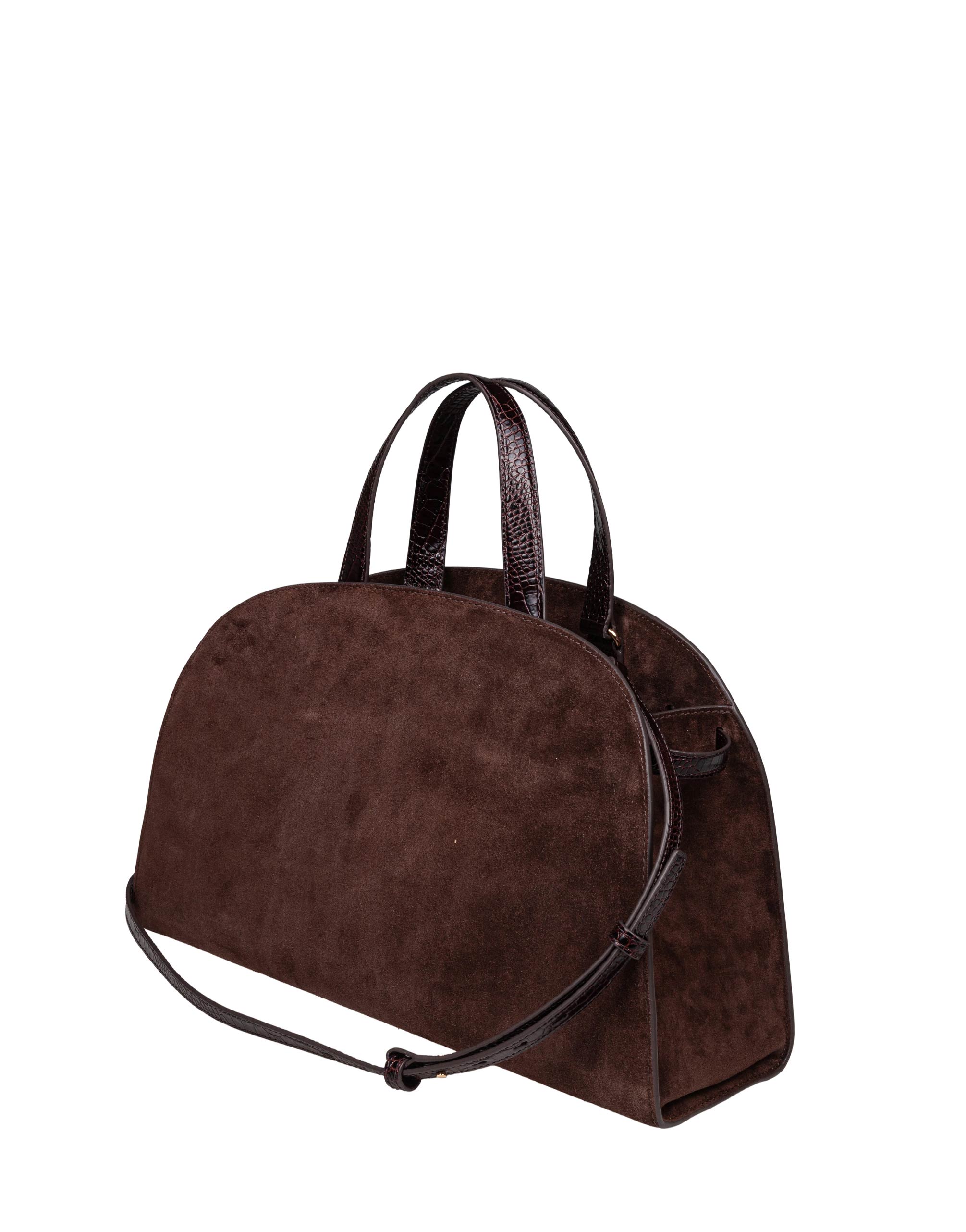 TORY BURCH ROMY SUEDE BAULETTO IN SUEDE  COCOA