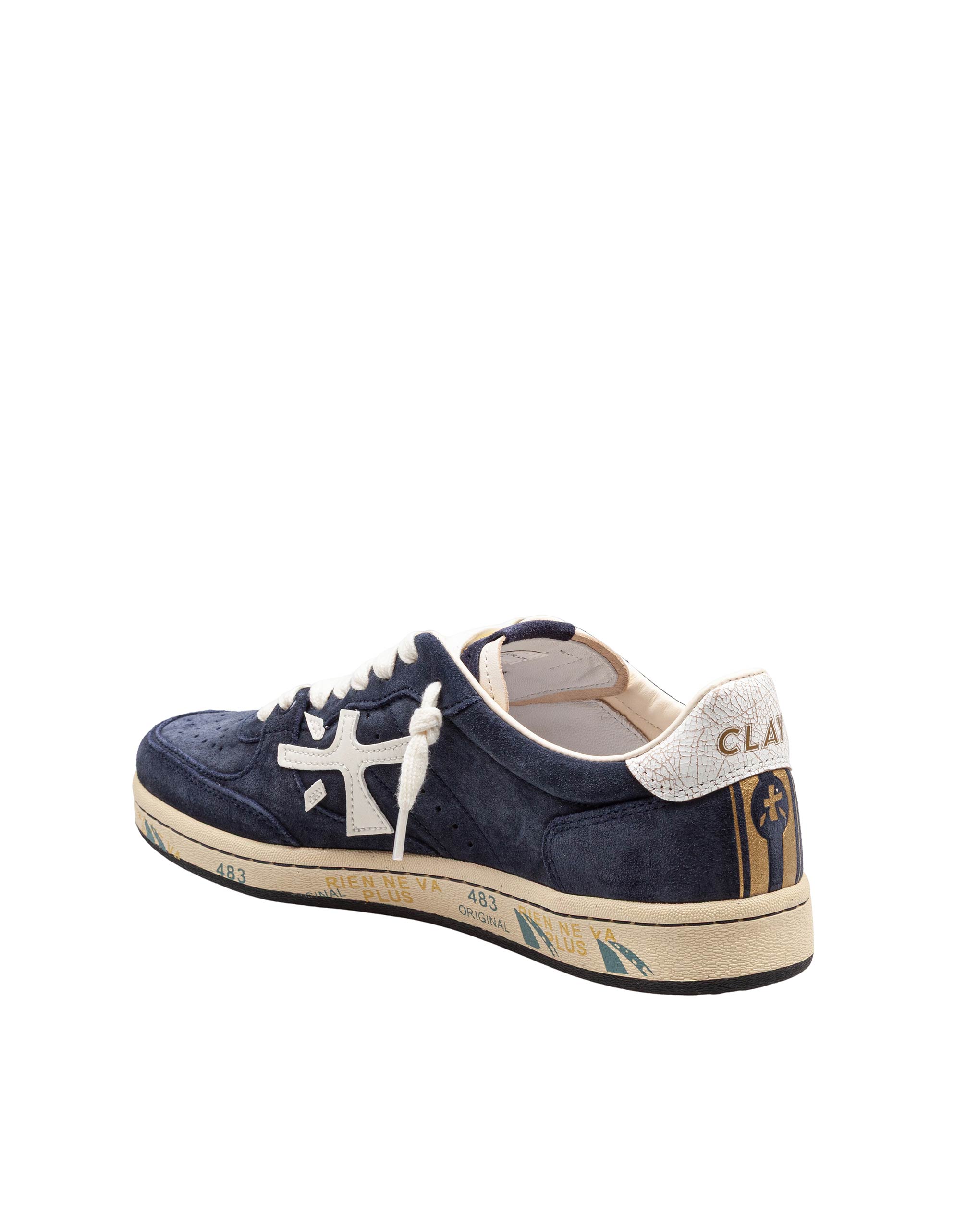 PREMIATA CLAY SNEAKERS IN CAMOSCIO COLORE BLU