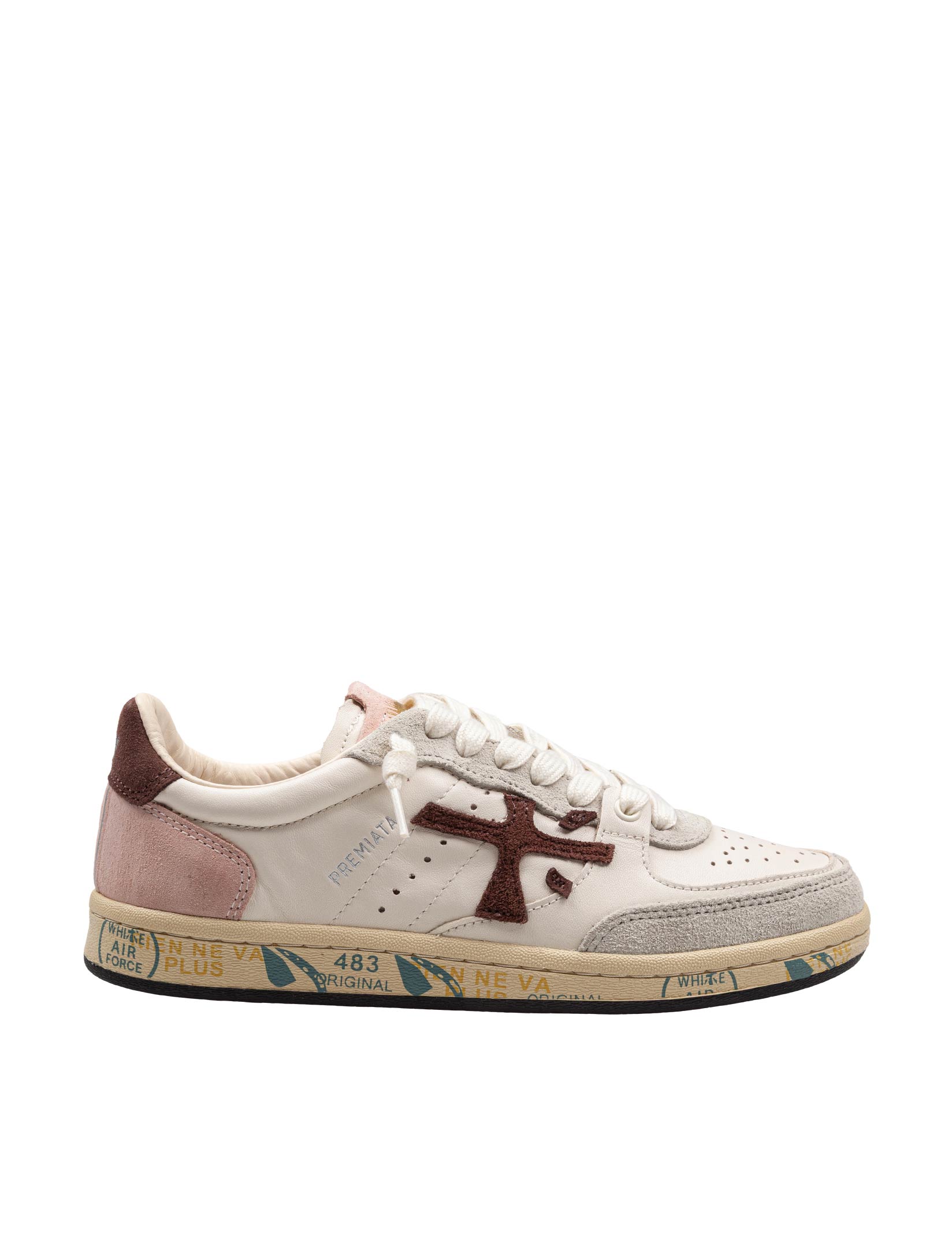 PREMIATA CLAY SNEAKERS IN COLORE BIANCO E BORDEAUX