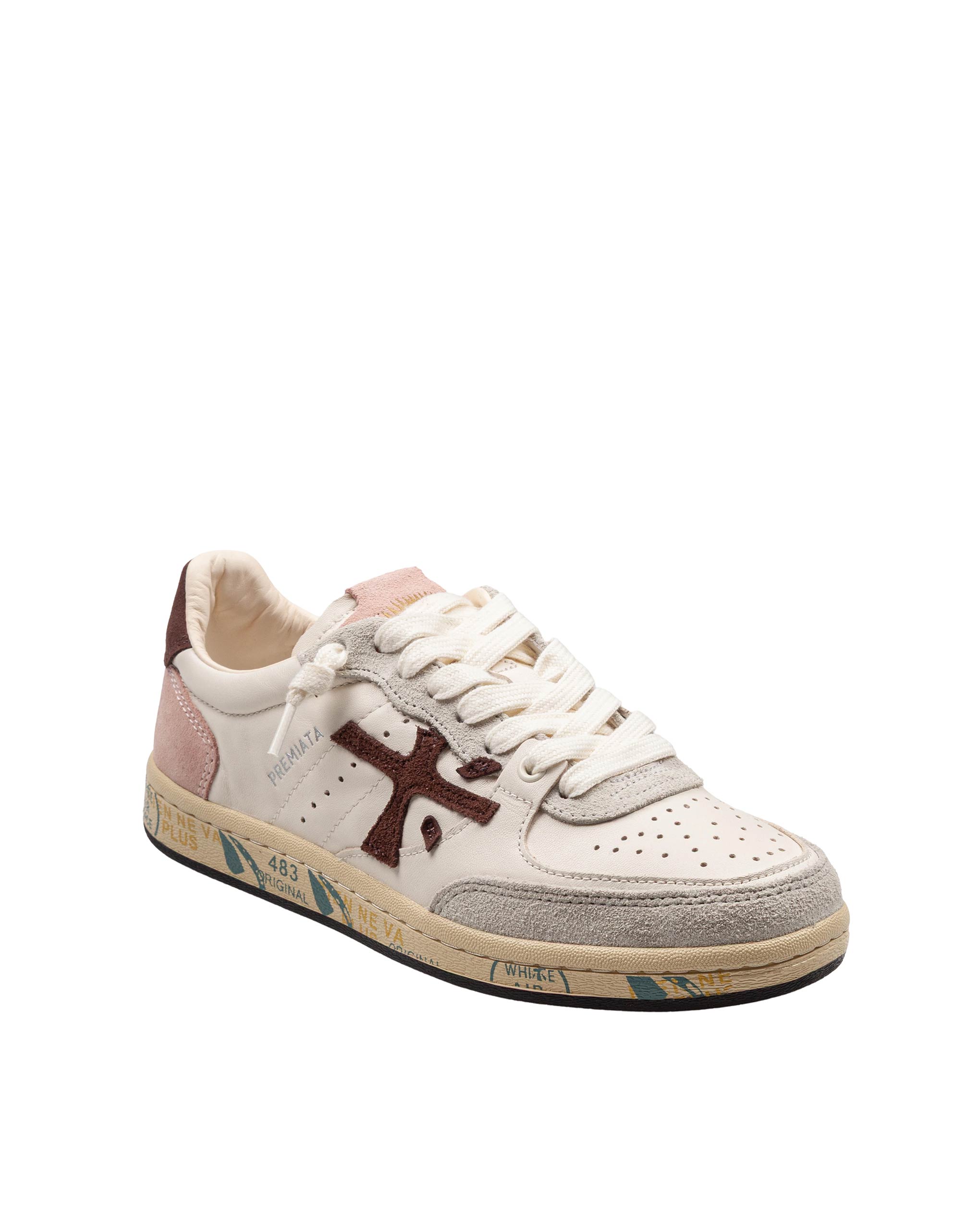 PREMIATA CLAY SNEAKERS IN COLORE BIANCO E BORDEAUX