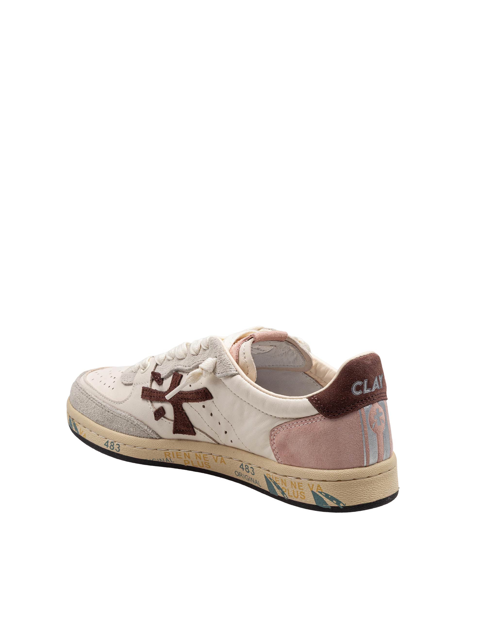 PREMIATA CLAY SNEAKERS IN COLORE BIANCO E BORDEAUX