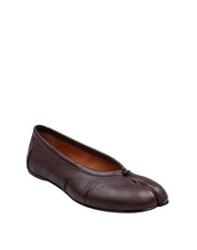 MAISON MARGIELA BROWN LEATHER TABI BALLERINA